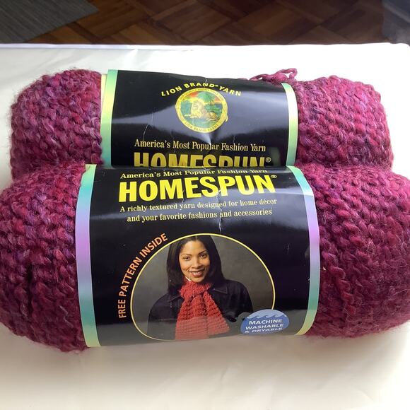 Lion Brand Yarn 2 Skeins 6 ounce 185 Yds Each - Lot of 2 Skeins Machine Wash Dry - Picture 1 of 7